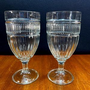 Anchor Hocking Annapolis 7” Clear Water Glass Goblets Set of 2
